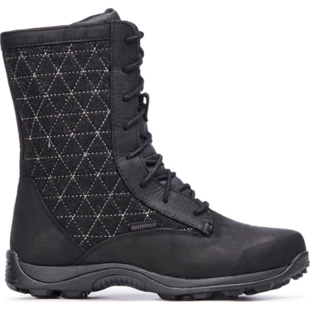 Baffin Alpine Boots - Leather With Stitched Felt Lace-Up & Zip Black Size 6